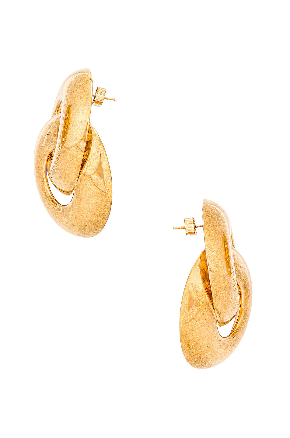 Balenciaga SS 2021 Chunky Gold Toned Twin Earrings