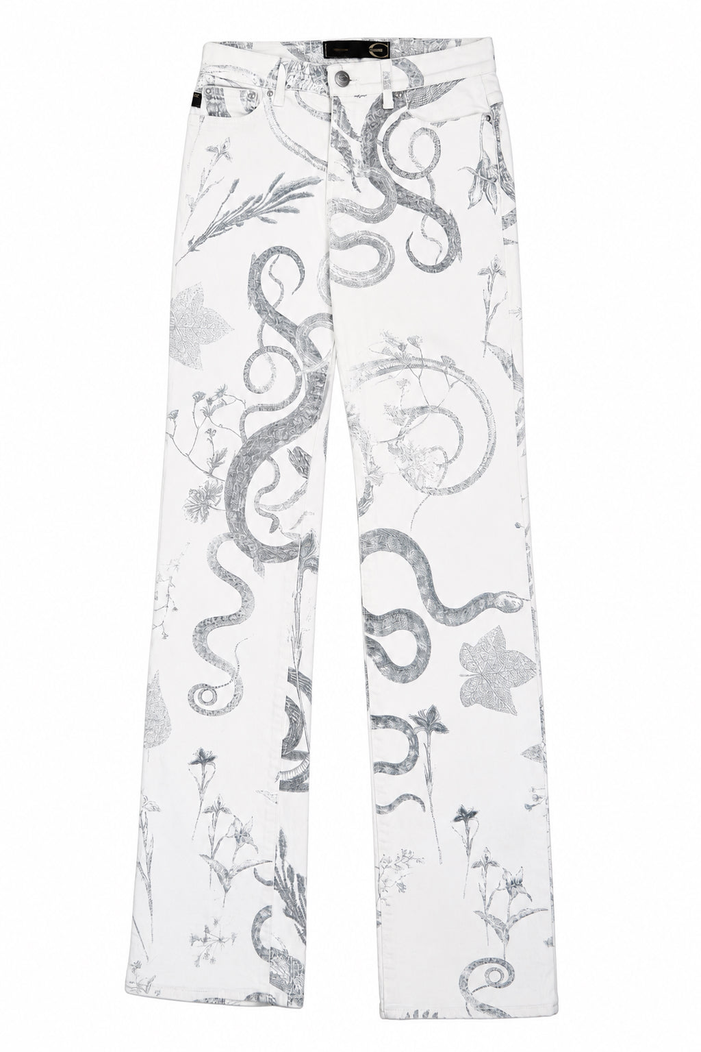 Rare Vintage Just Cavalli Garden of Eden White Printed Jeans