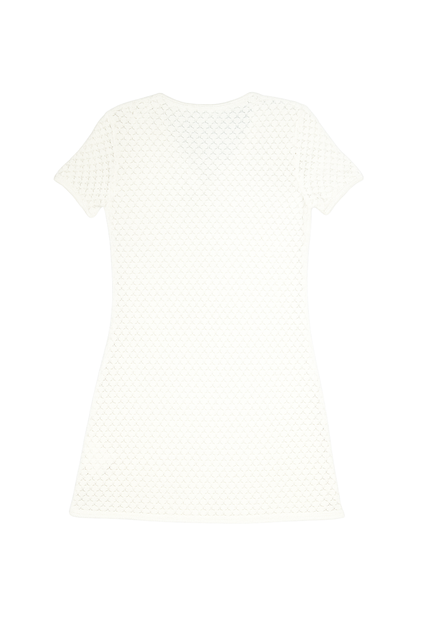 Vintage 1995 Dolce and Gabbana Cream Crocheted ‘Virgin Mary’ Pendant Mini Dress