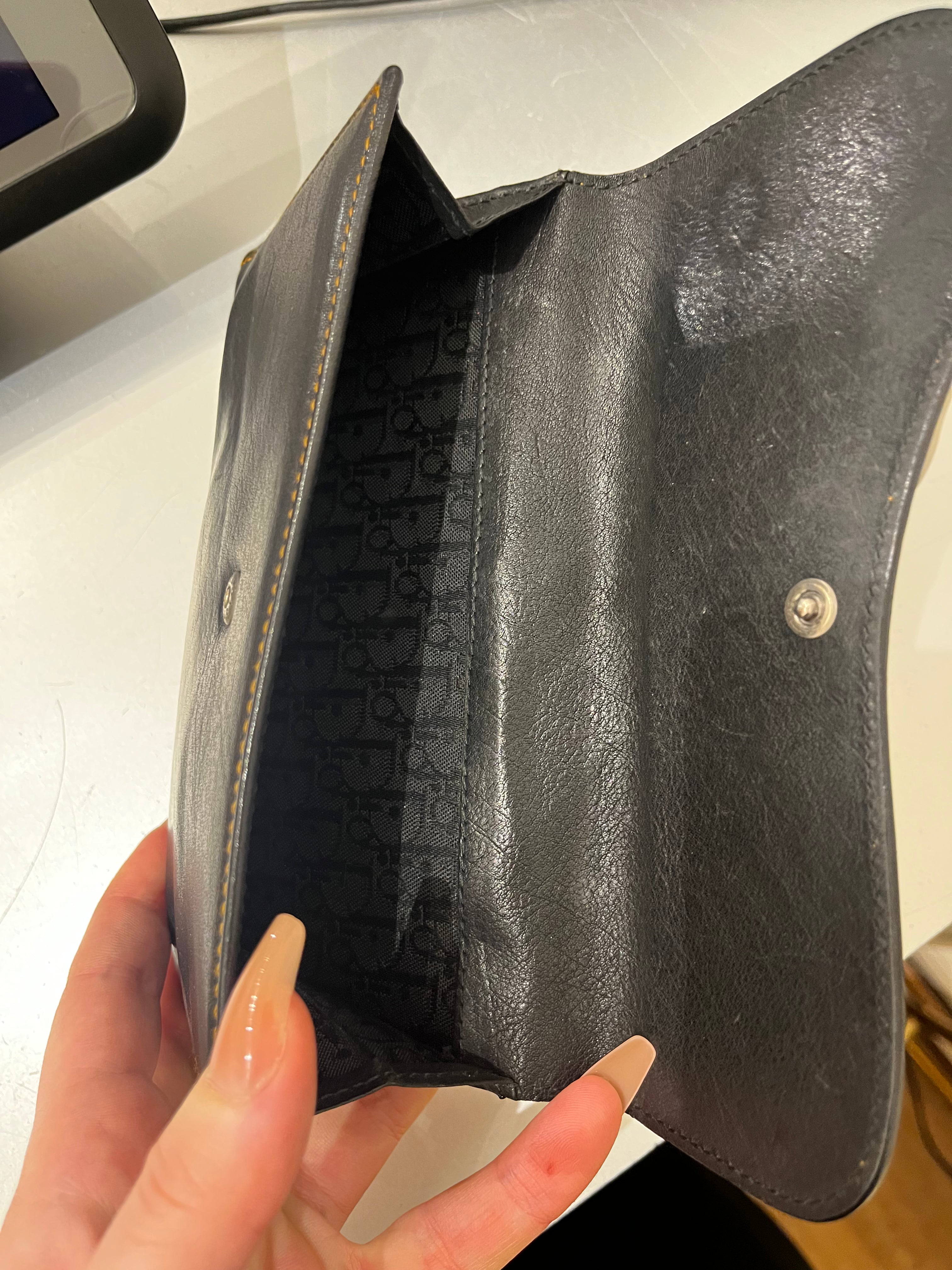 Vintage Dior Gaucho Saddle Silver Buckle Wallet