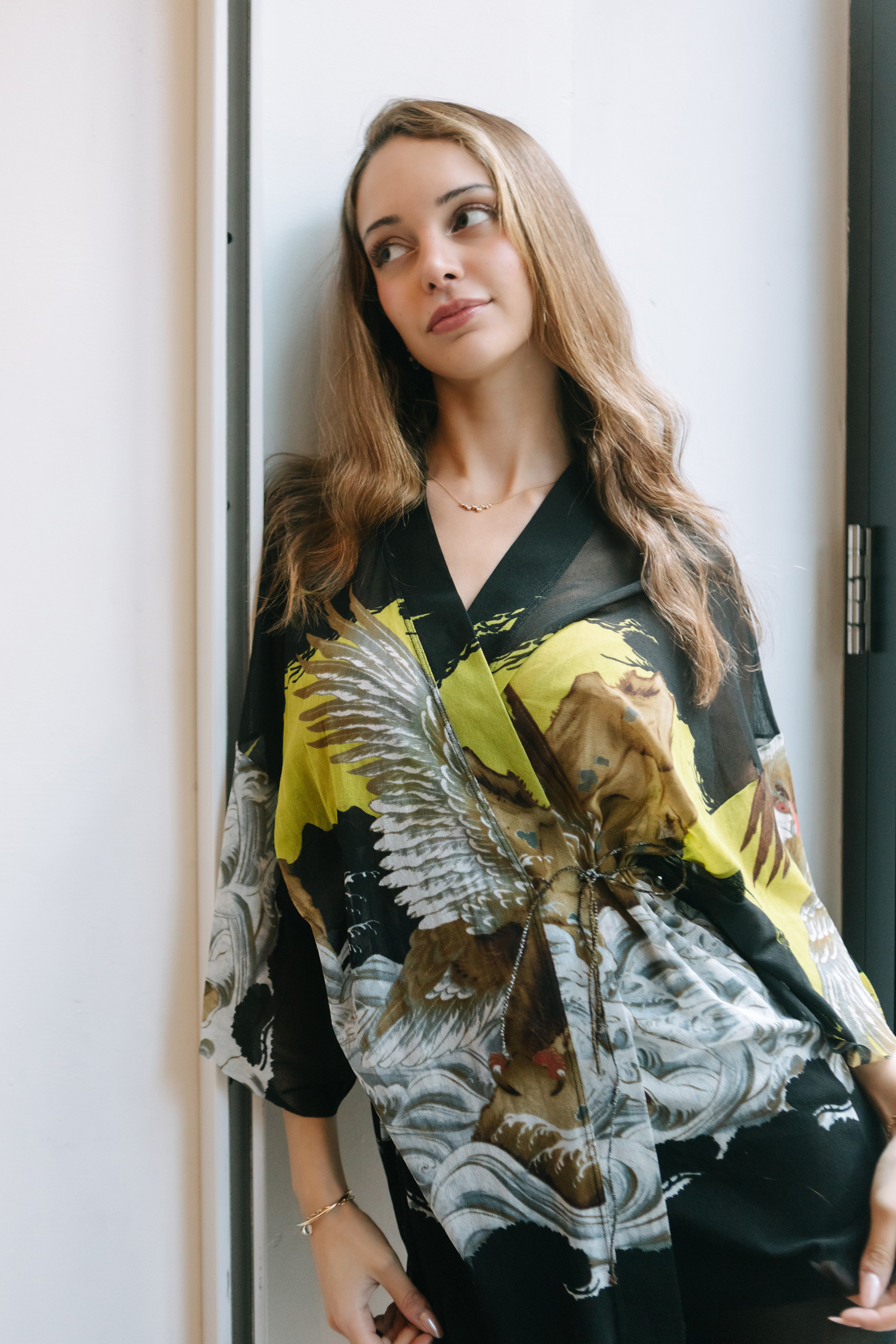 RARE Vintage Jean Paul Gaultier 1990s Mesh Eagle Kimono