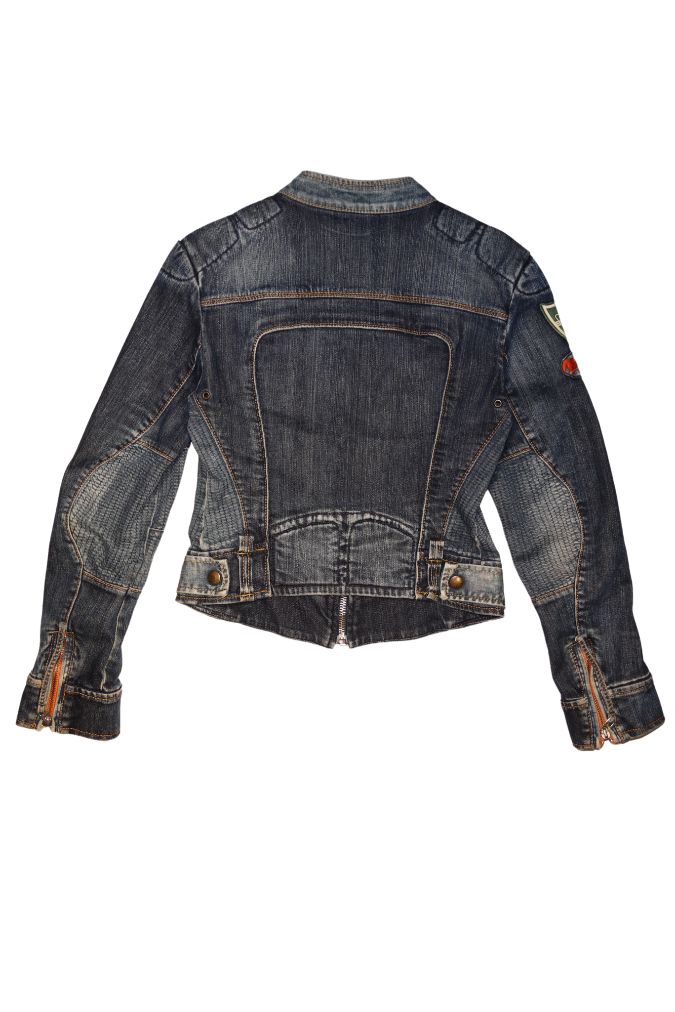 Miss Sixty Denim Zipper Crop Moto Jacket
