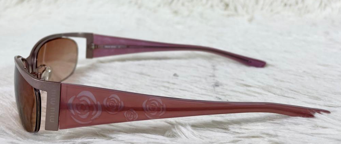 Vintage Miu Miu Rose Half-Rim Rose Detail Sunglasses
