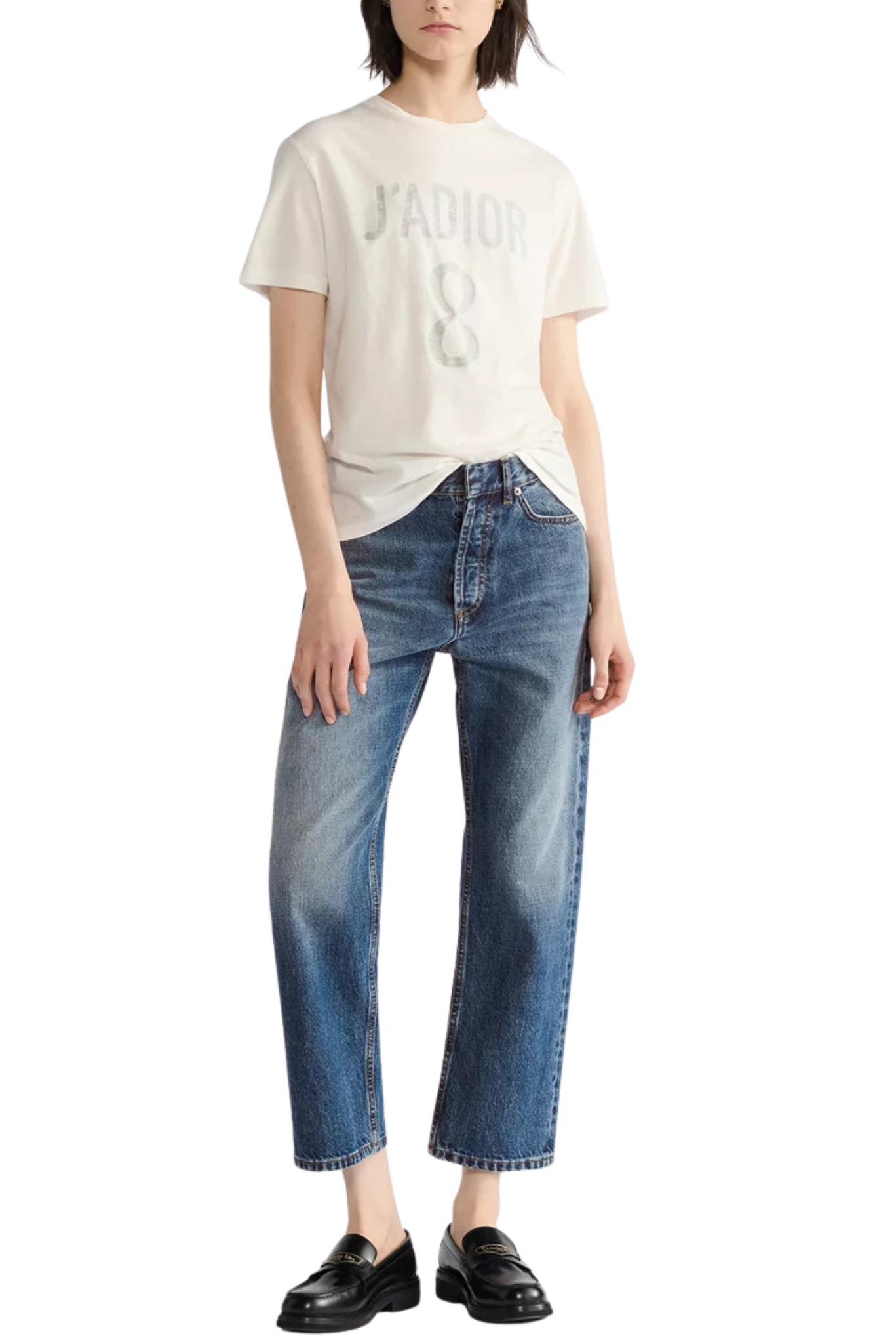 Christian Dior "J'Adore 8" Cotton/Linen Jersey Crewneck Shirt