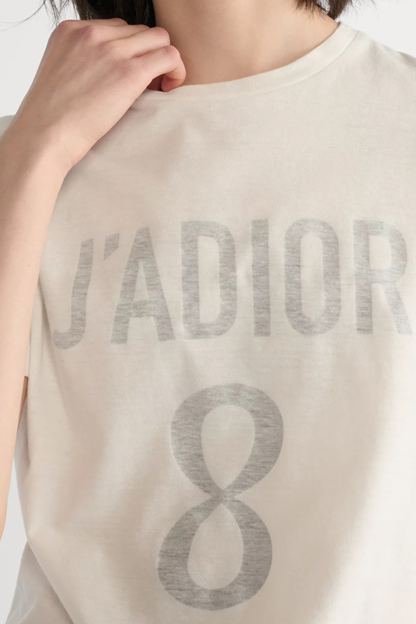 Christian Dior "J'Adore 8" Cotton/Linen Jersey Crewneck Shirt