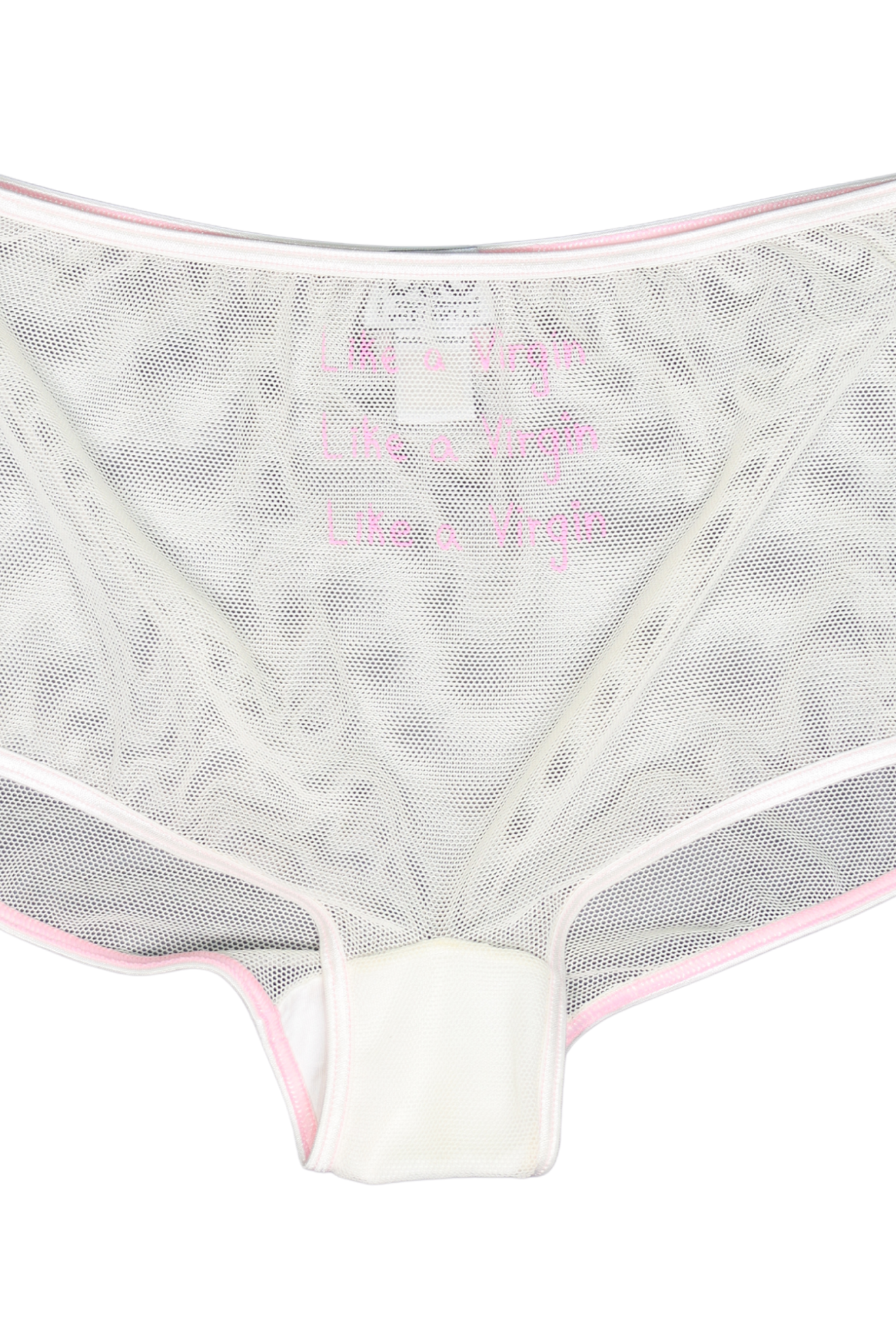 Vintage Dolce and Gabbana “Like A Virgin” Embroidered Mesh Top & Lingerie Set