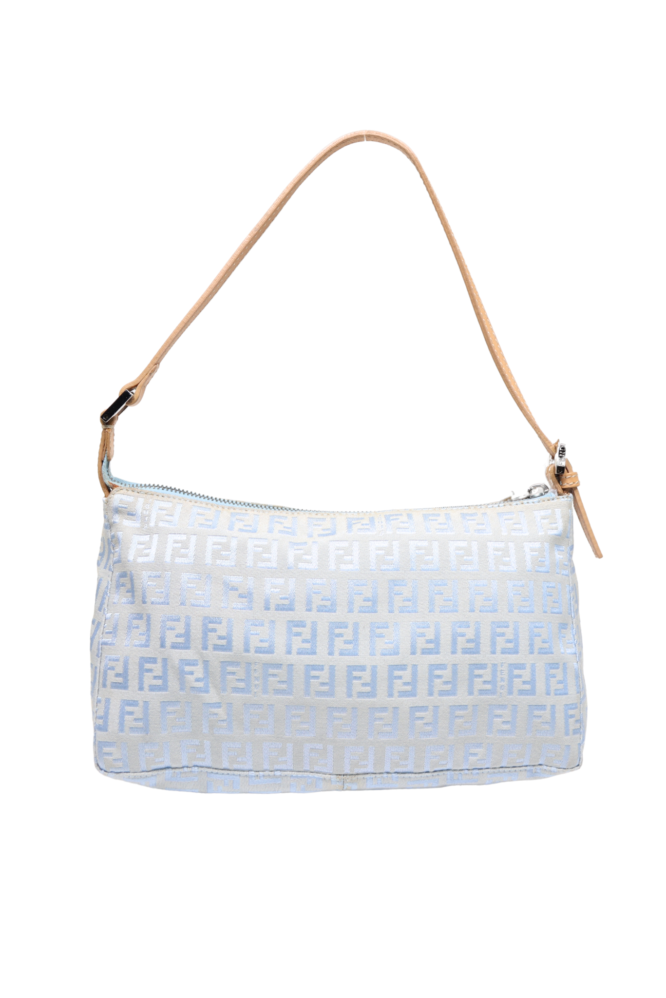 Rare Light Blue FENDI Zucca Mamma Shoulder Bag