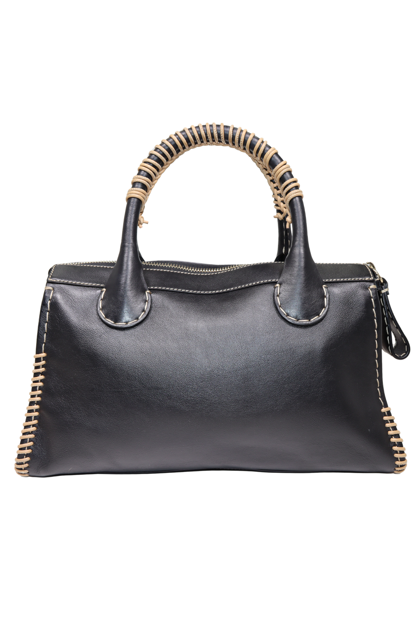 Chloé Edith Whipstitched Medium Leather Tote with Single Shoulder Strap