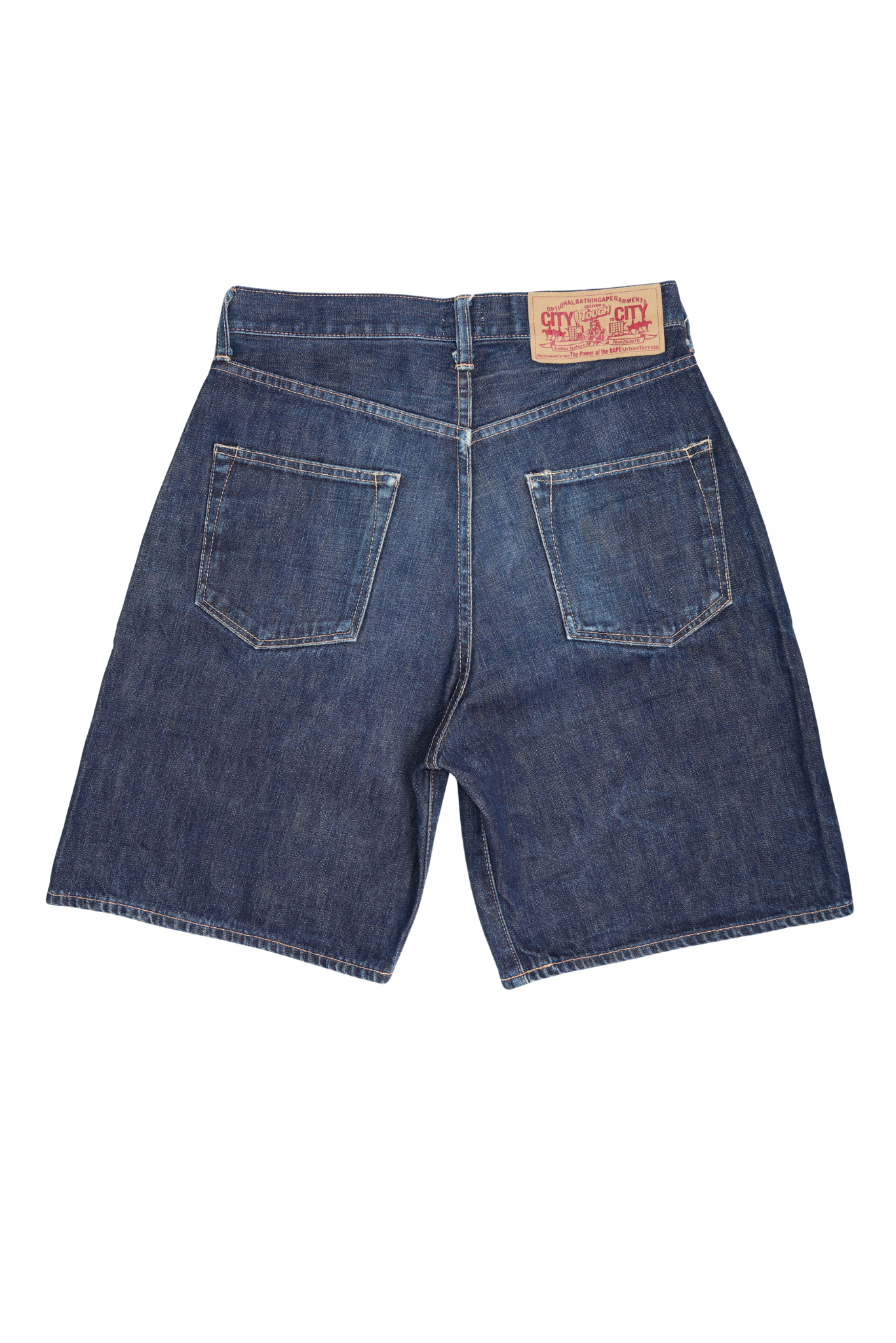 RARE BAPE “Bapesta” Medium Wash Denim Shorts