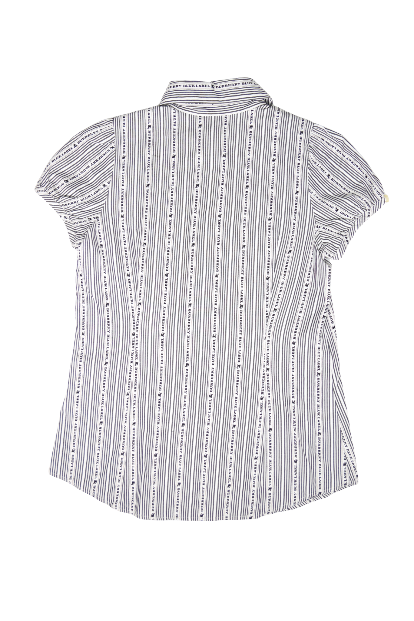 Vintage Burberry Blue Label Striped Short-Sleeve Button Down