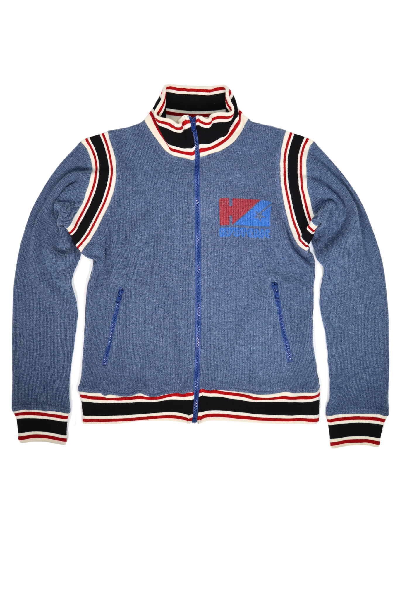 Vintage HYSTERIC GLAMOUR Waffle Knit Zip Grey Track Jacket