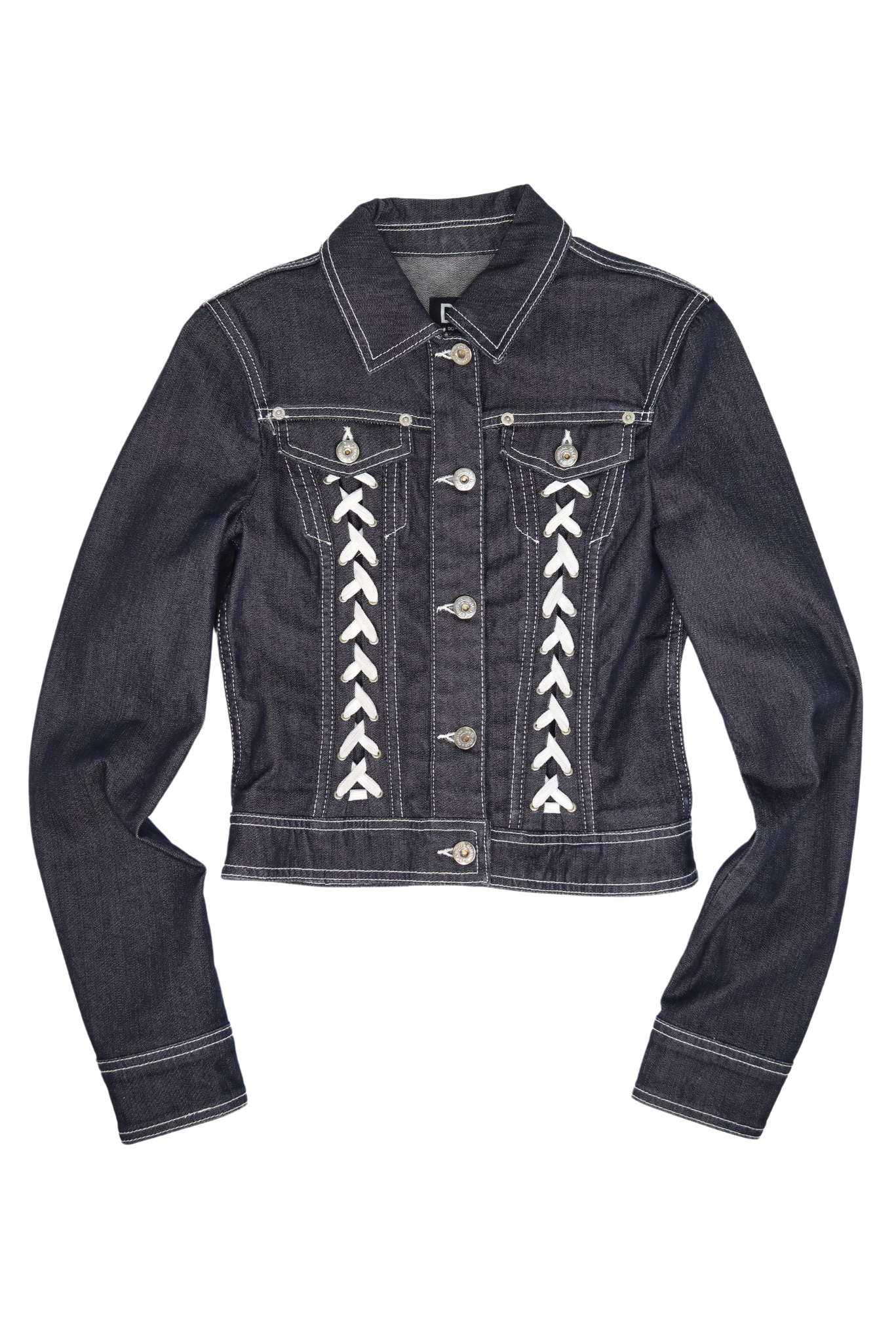 Vintage D&G Dark Denim Lace-Up Detail Jacket