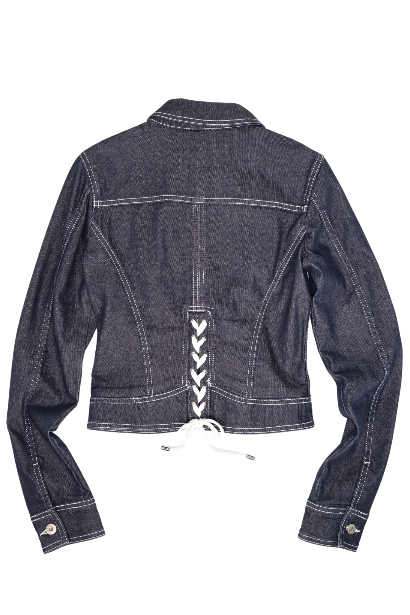 Vintage D&G Dark Denim Lace-Up Detail Jacket
