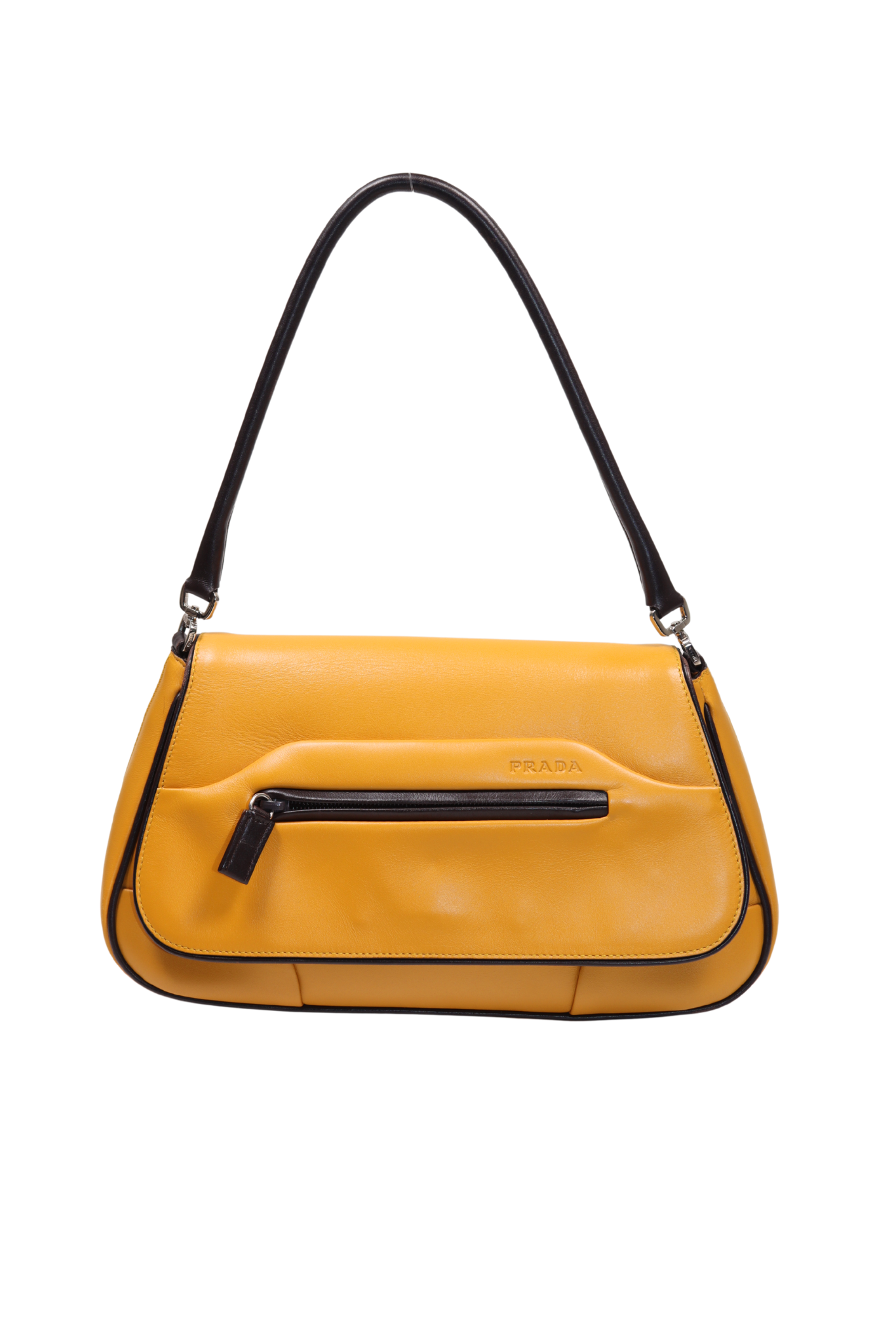 Prada FW2000 Mustard Yellow Leather Shoulder Bag