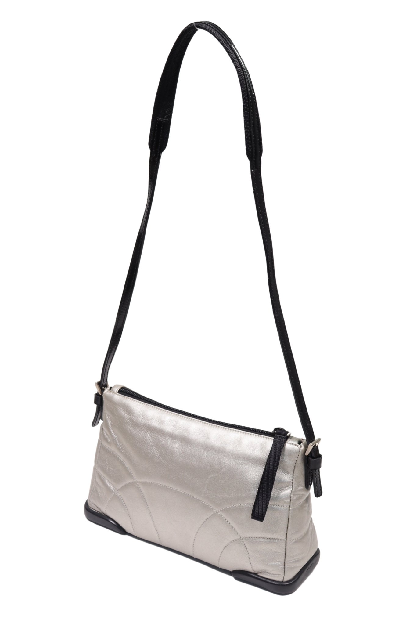Vintage Prada Sport SS00 Silver Nappa Leather Purse
