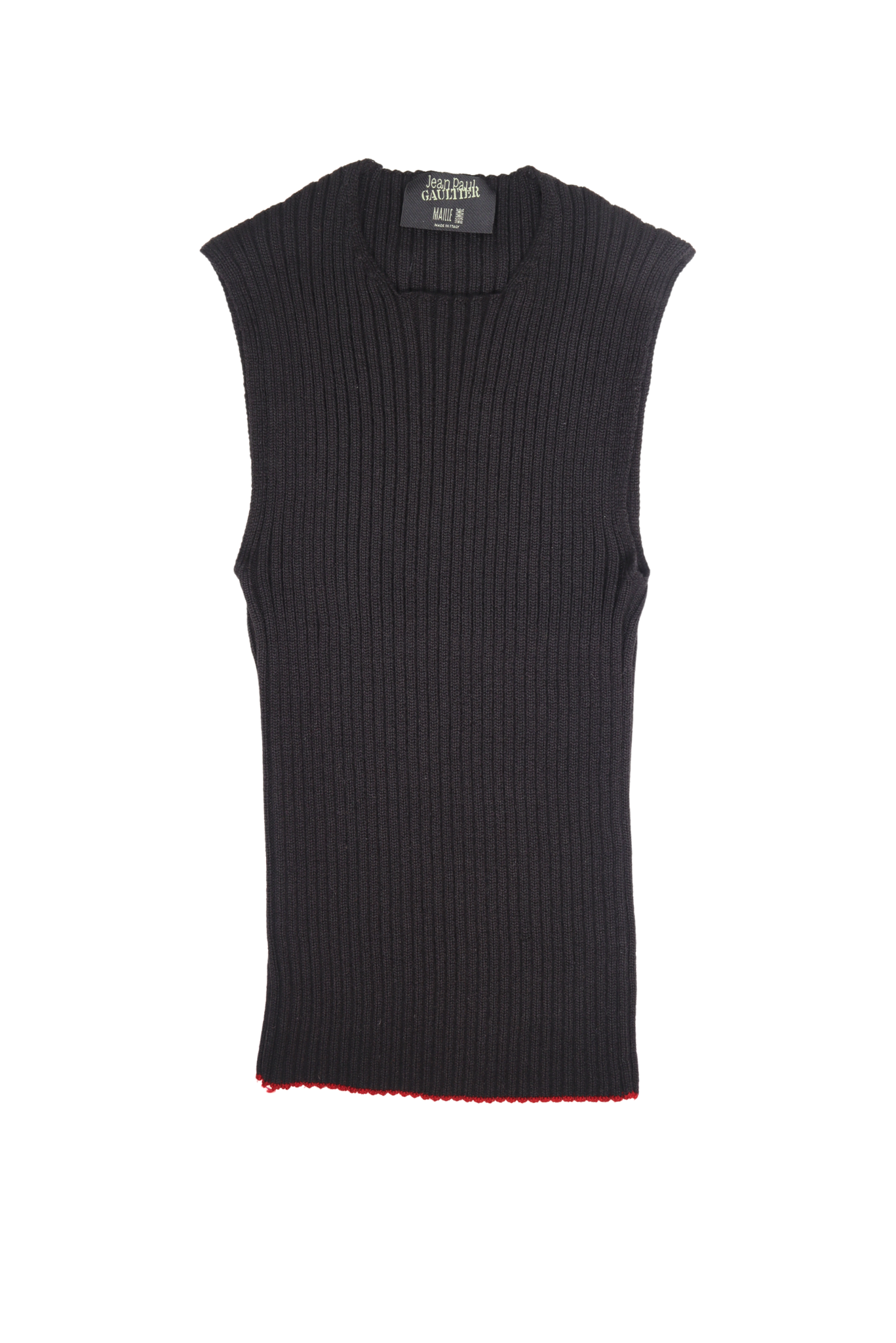 Jean Paul Gaultier Homme Ribbed Knit Black Tank