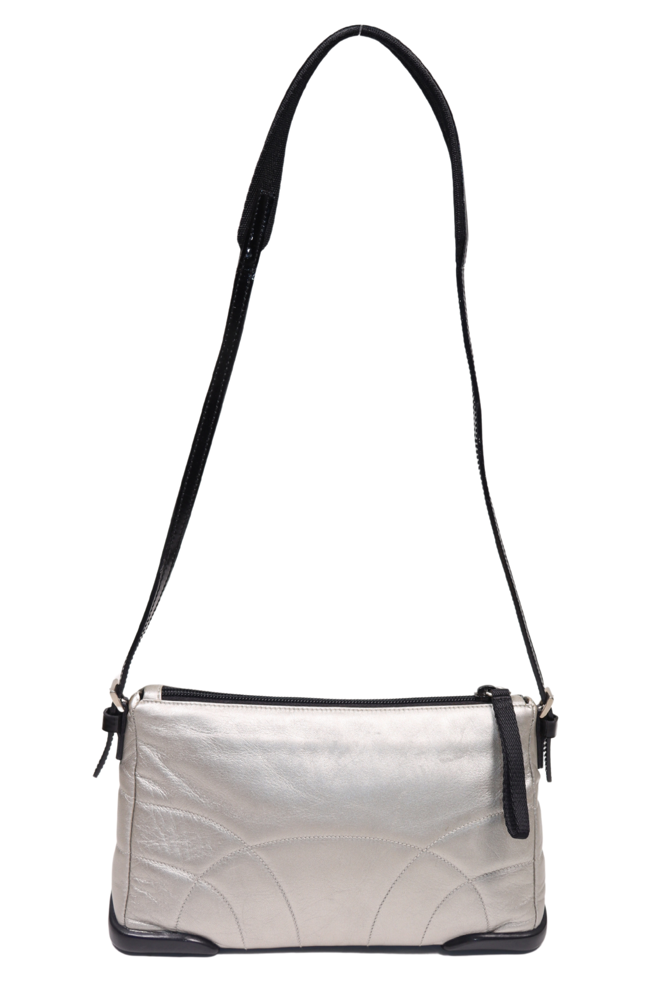 Vintage Prada Sport SS00 Silver Nappa Leather Purse
