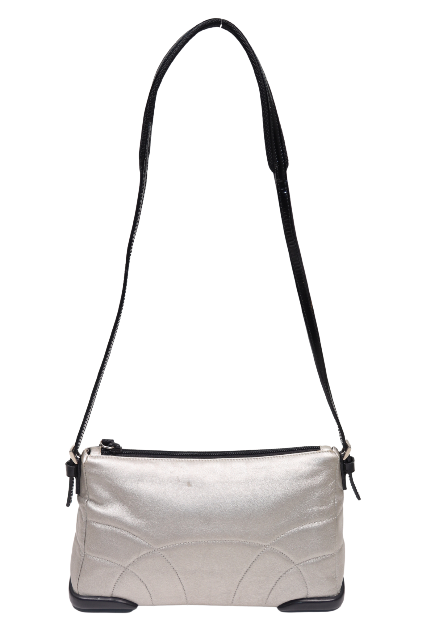 Vintage Prada Sport SS00 Silver Nappa Leather Purse