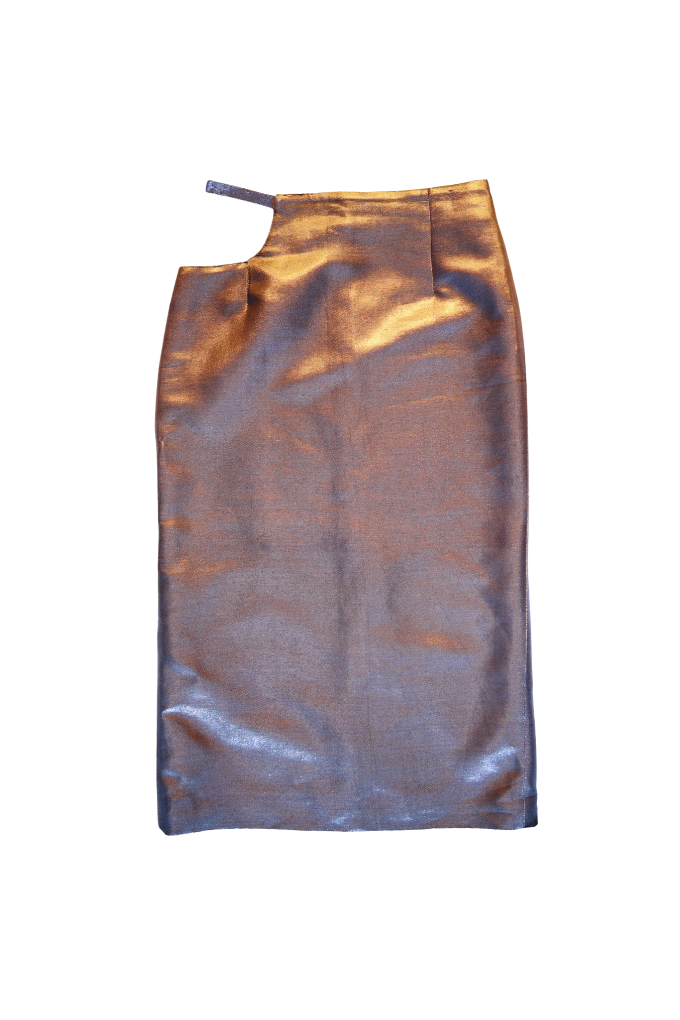 Maison Margiela FW Iridescent Metallic Hip Cut-Out Skirt