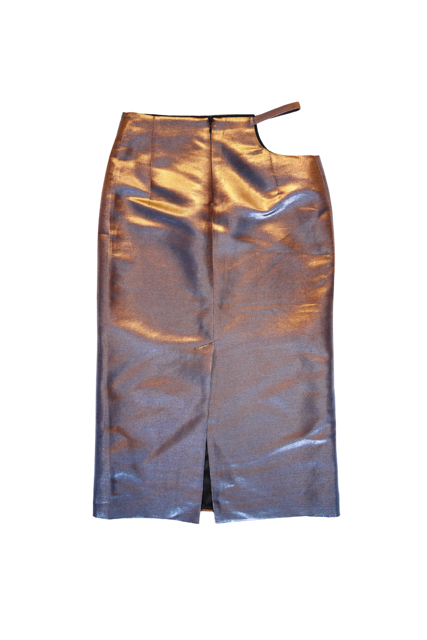 Maison Margiela FW Iridescent Metallic Hip Cut-Out Skirt