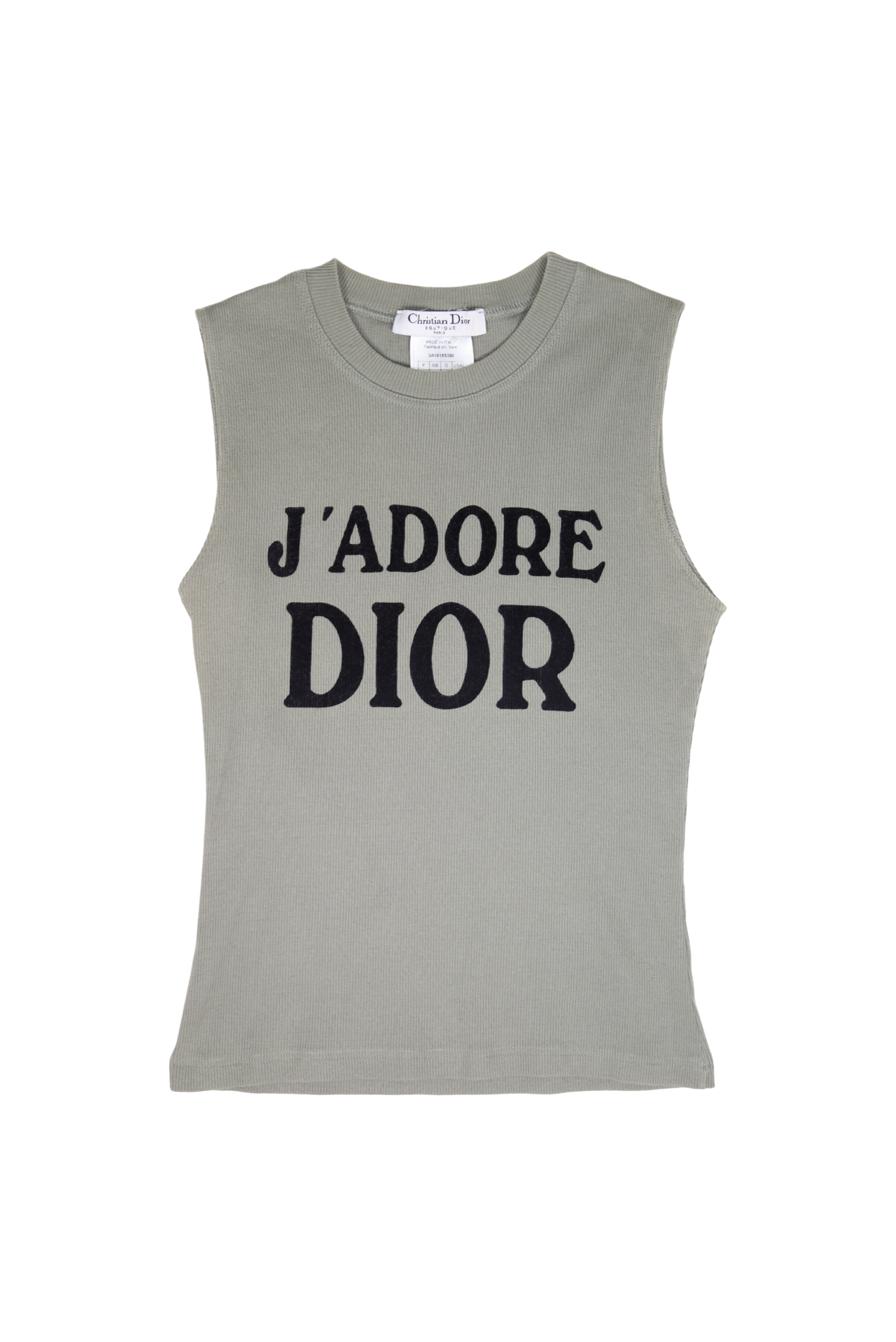 Christian Dior 2003 J'adore Dior Olive Tank Top