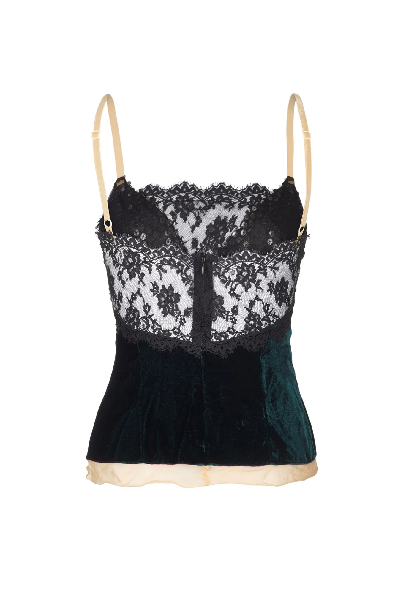 2005 Dolce & Gabbana Velvet & Lace Cami With Sequin Bodice