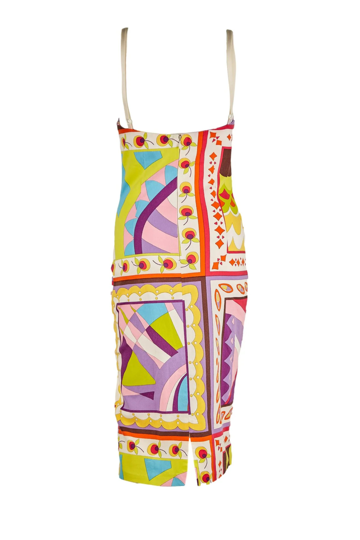Vintage 90s D&G Multicolor Geometric Print Midi Dress