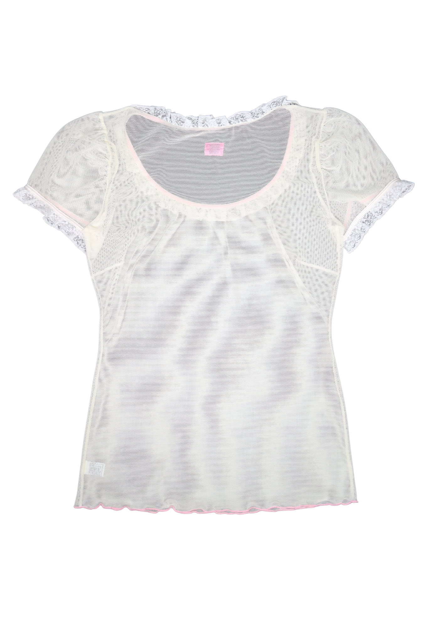 Vintage Dolce and Gabbana “Like A Virgin” Embroidered Mesh Top & Lingerie Set