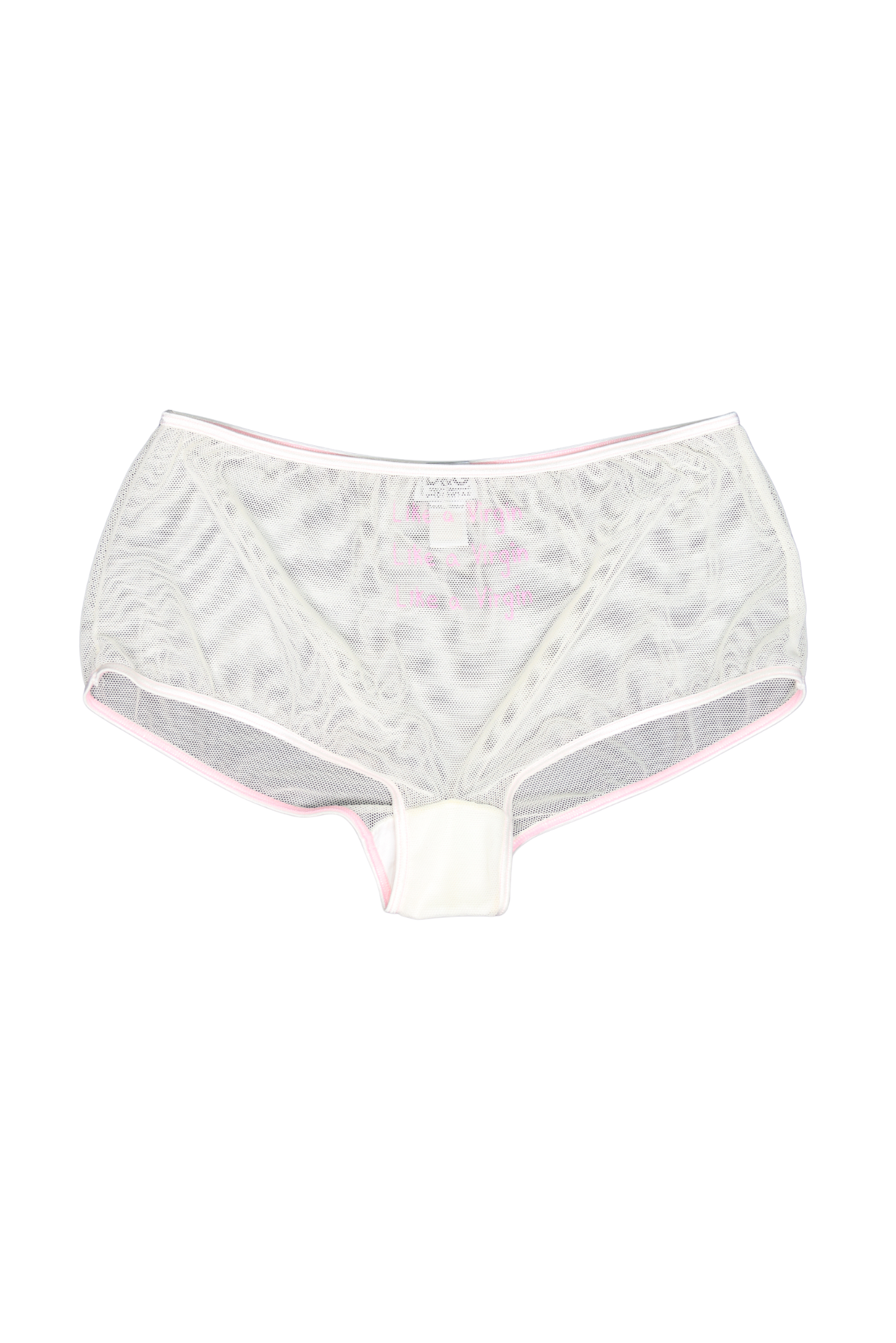 Vintage Dolce and Gabbana “Like A Virgin” Embroidered Mesh Top & Lingerie Set