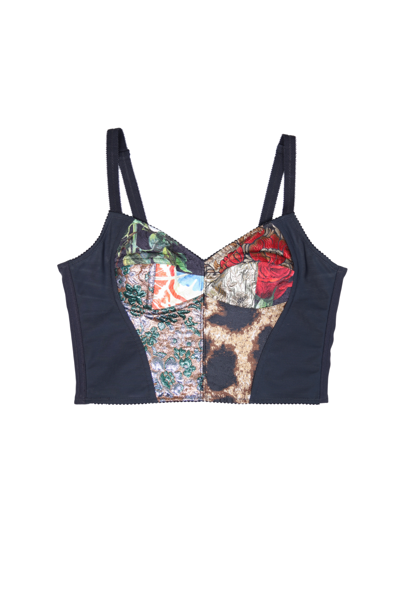 Vintage 2004 Dolce & Gabbana Mixed Jacquard Fabric Corset