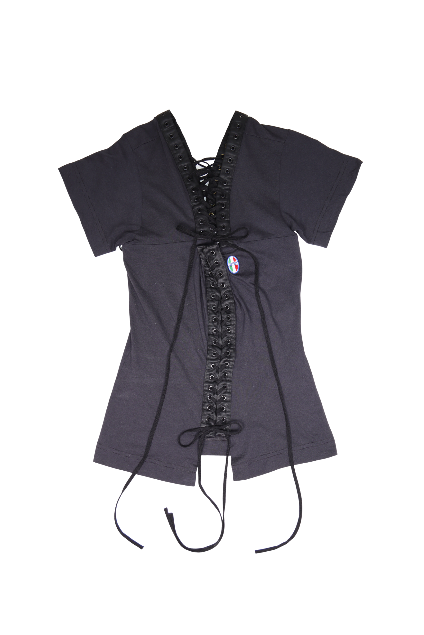 Rare Vintage Dolce & Gabbana Goth Black Lace-Up Top