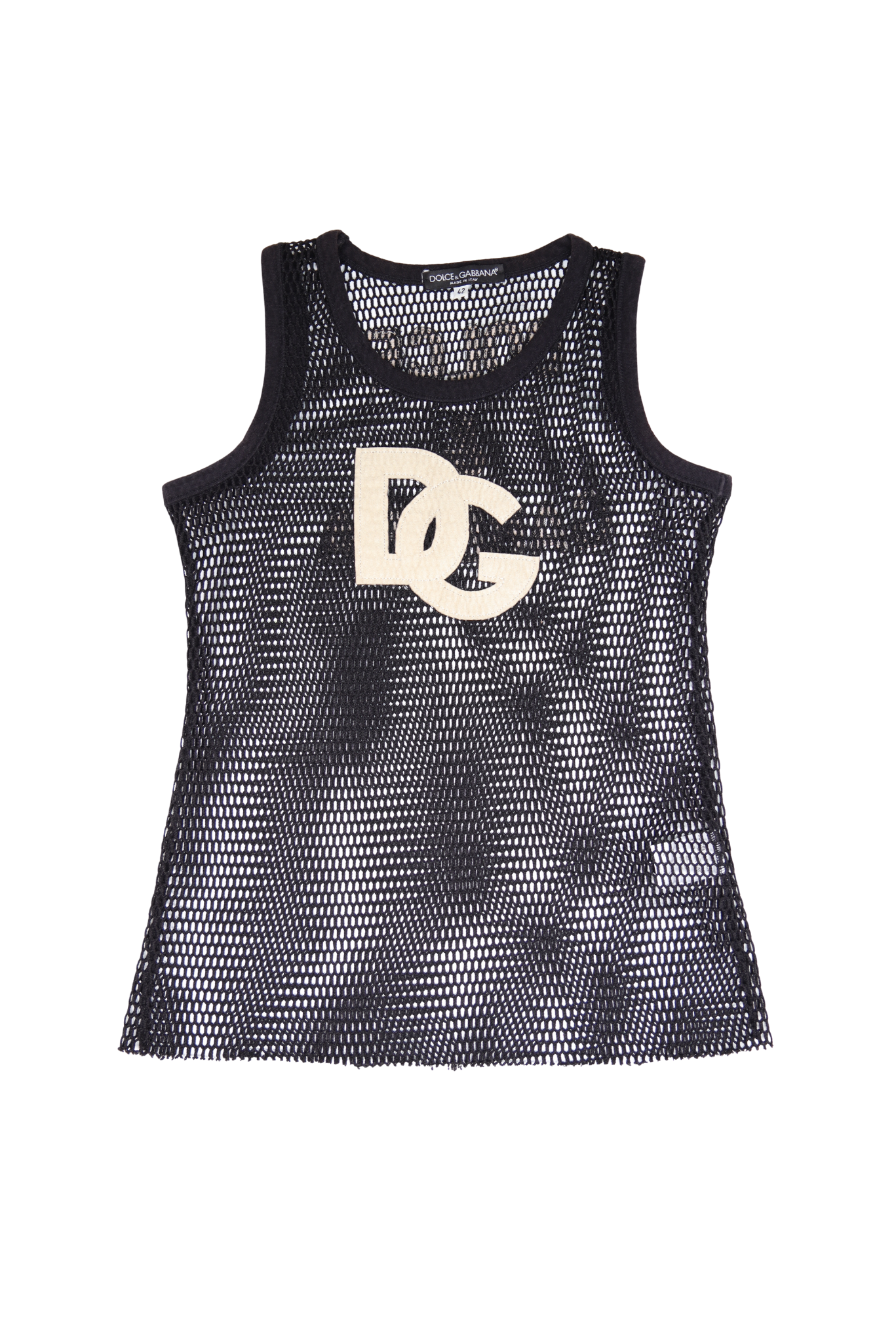 RARE Dolce & Gabbana Net Suede Spell Out Logo Tank
