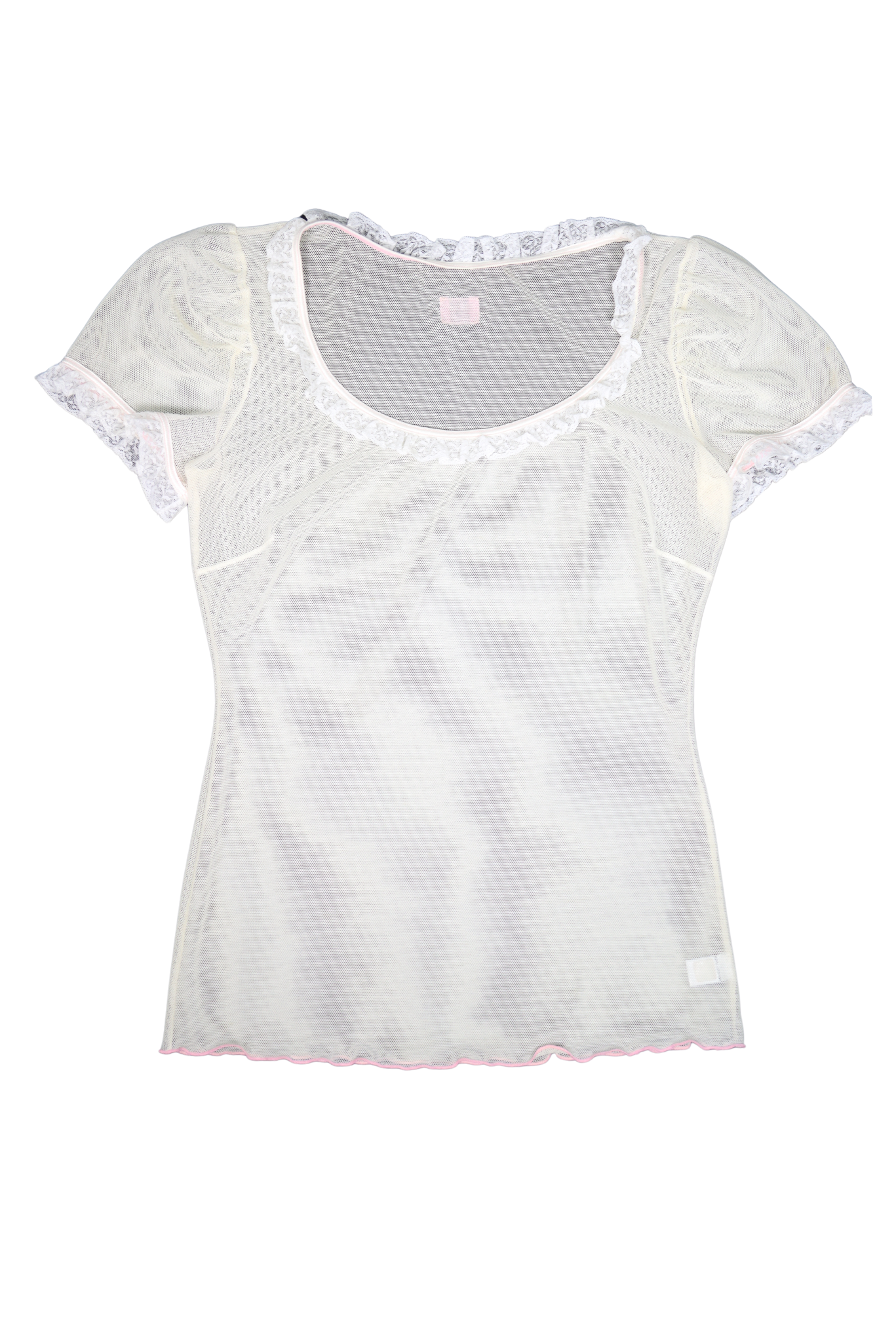 Vintage Dolce and Gabbana “Like A Virgin” Embroidered Mesh Top & Lingerie Set