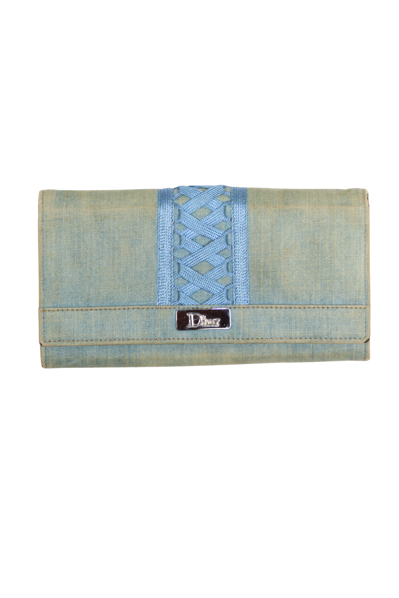 2000's Christian Dior Faded Denim Corset Wallet