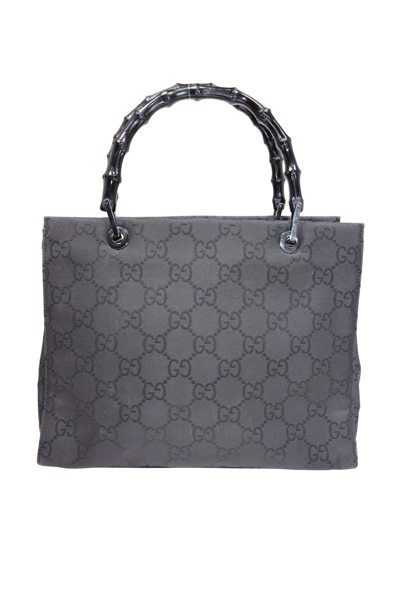 Vintage GUCCI Tom Ford Bamboo Handle Monogram Canvas Bag