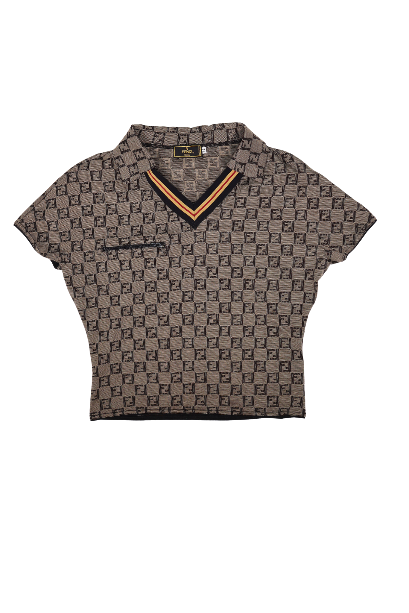 Vintage 1990s Fendi Zucca Logo Cropped Polo