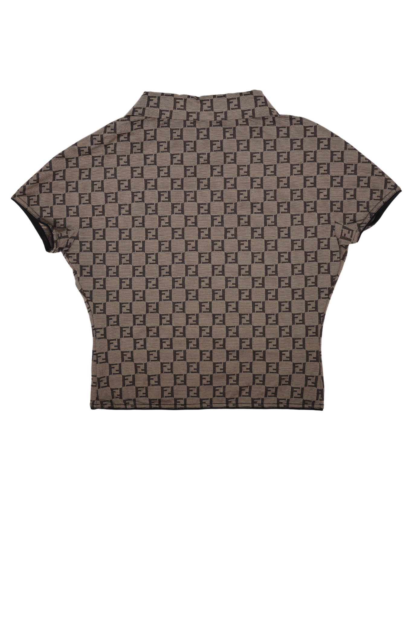 Vintage 1990s Fendi Zucca Logo Cropped Polo