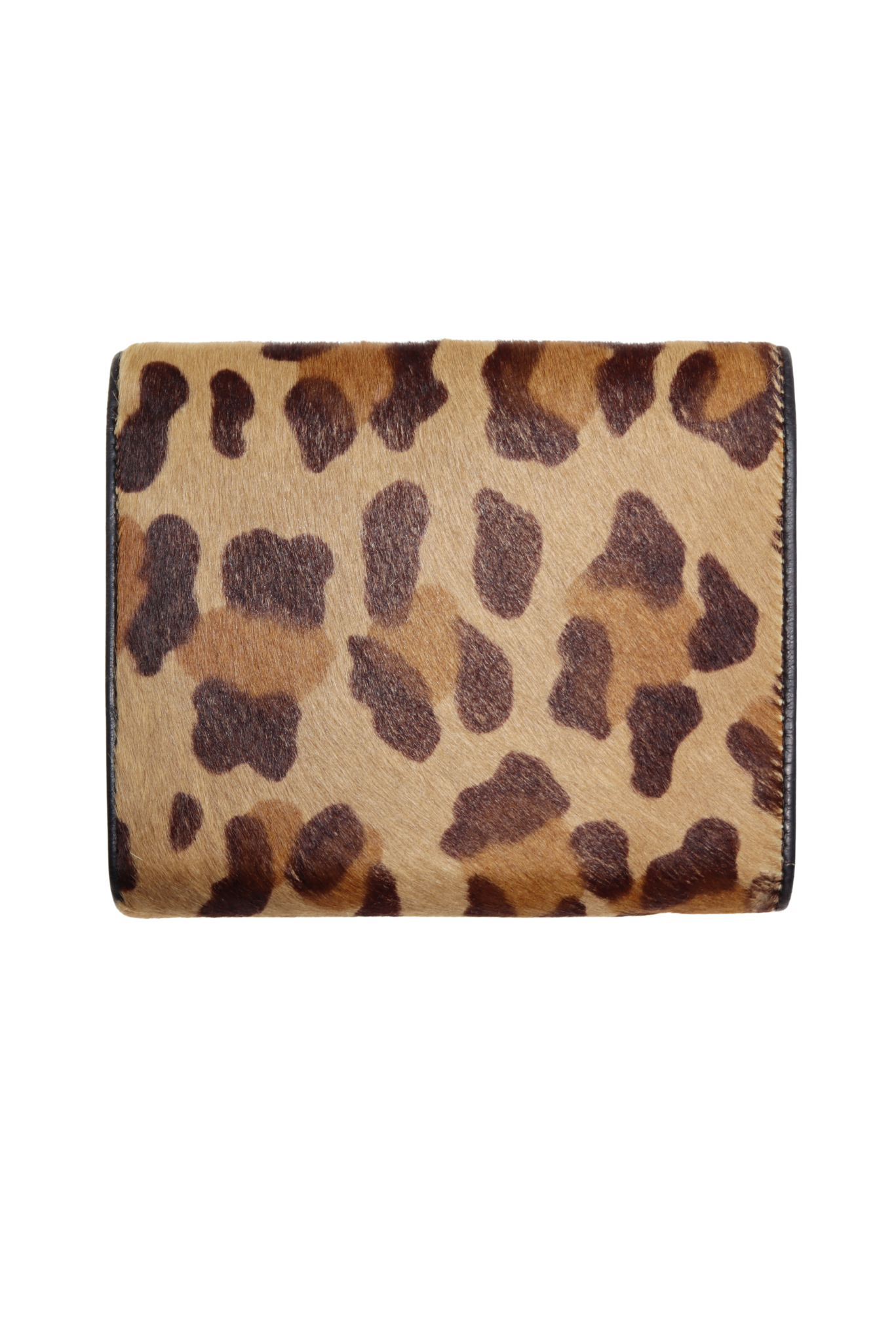 Rare Prada Leopard Print Ponyhair Bi-Fold Wallet