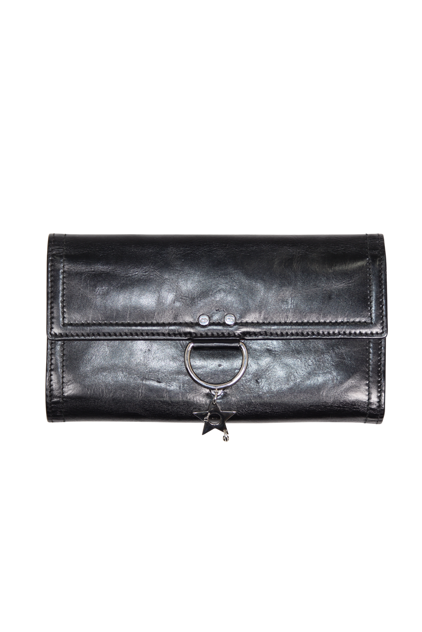 Vintage Christian Dior Rare Star Pierced Leather Wallet