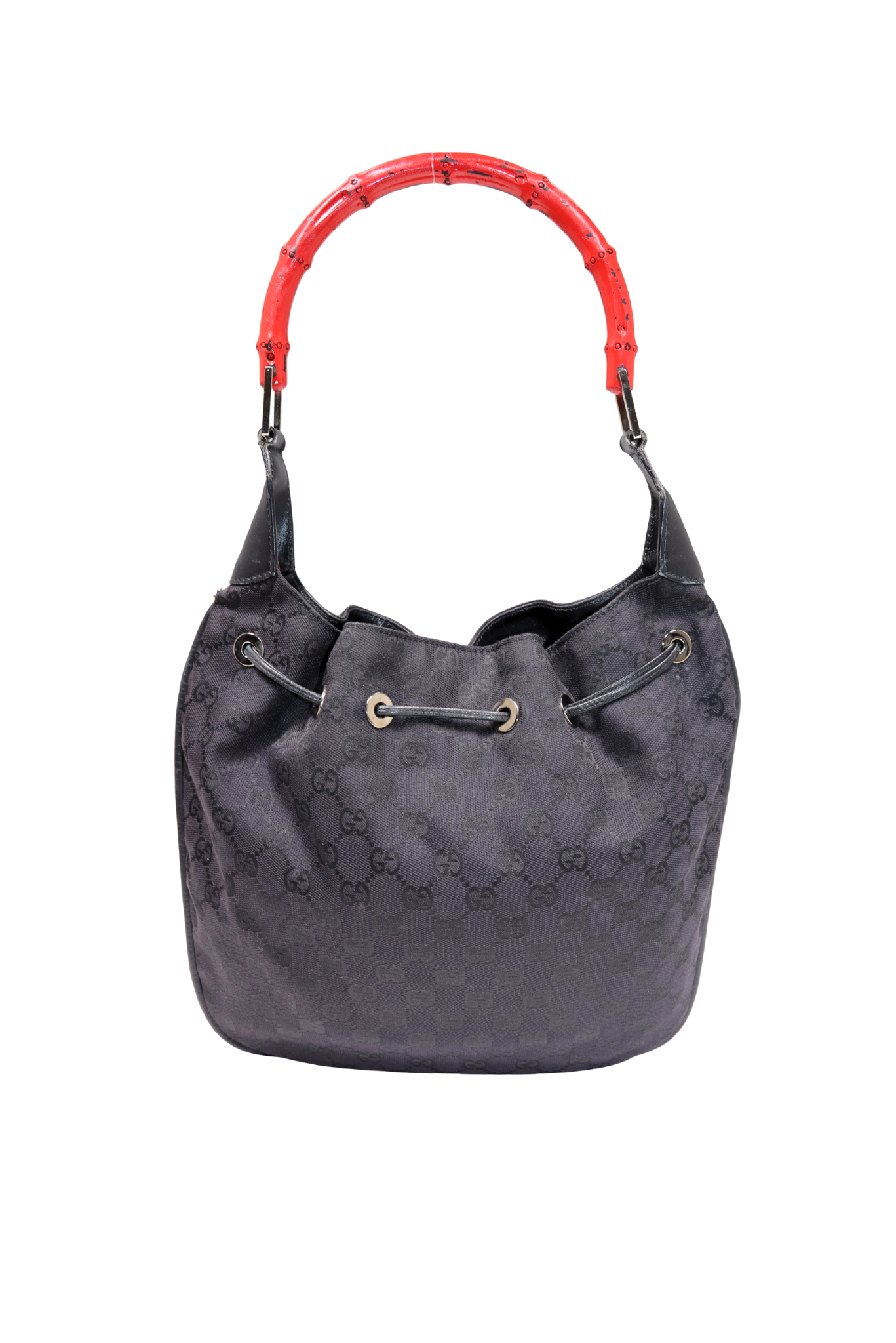 90s Gucci Tom Ford Red Bamboo Top Handle Bag