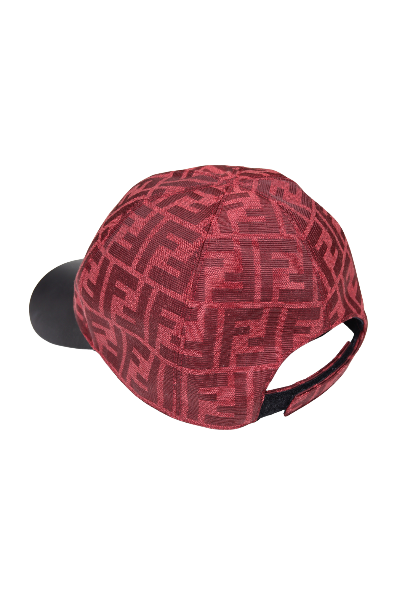 Fendi Red Zucca Monogram Hat with Leather Brim