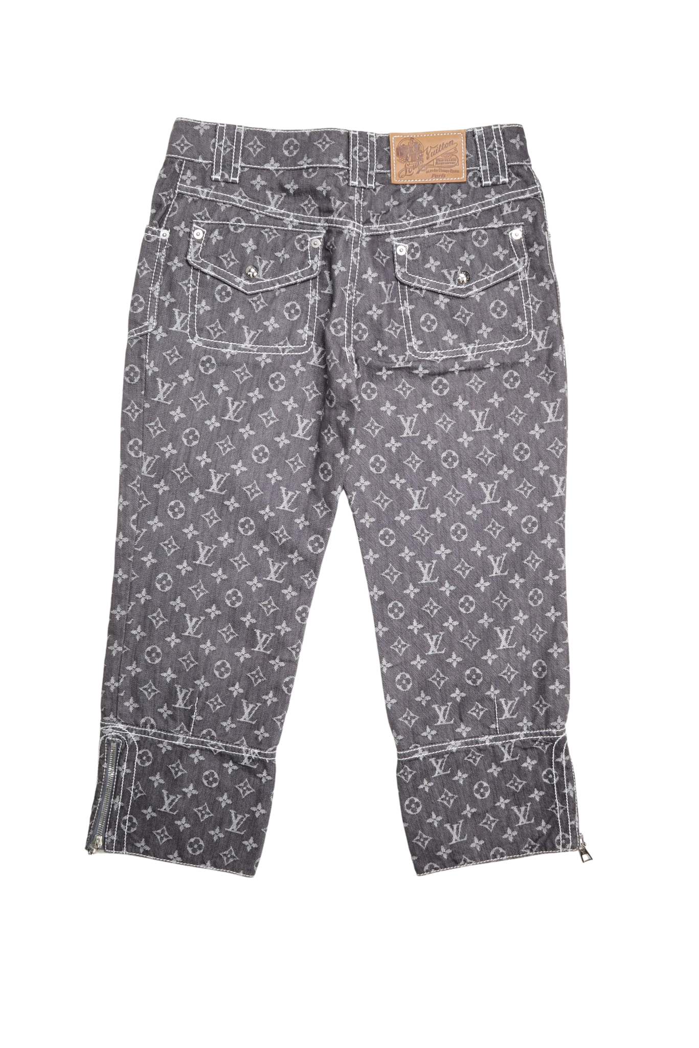 LOUIS VUITTON GREY MONOGRAM CAPRI PANT