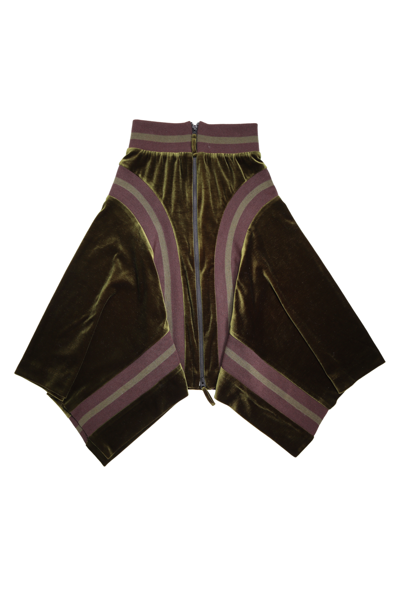 JEAN PAUL GAULTIER OLIVE VALORE ZIP-UP SKIRT