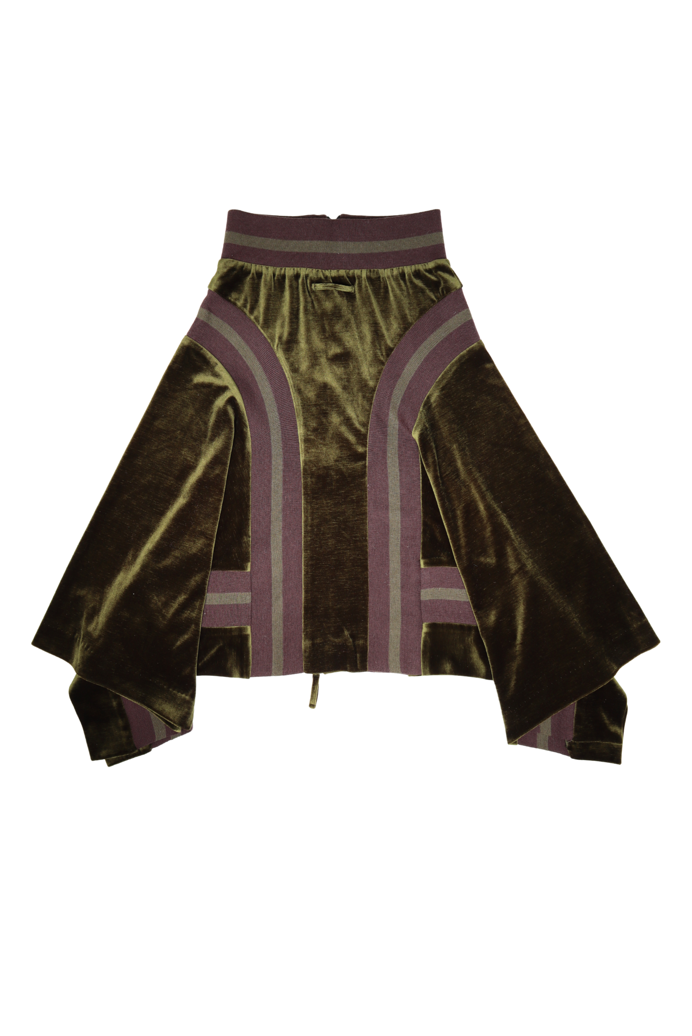 JEAN PAUL GAULTIER OLIVE VALORE ZIP-UP SKIRT