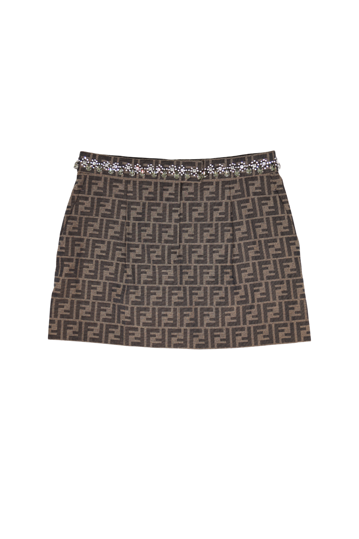 Fendi Roma Monogram Embellished Mini Skirt
