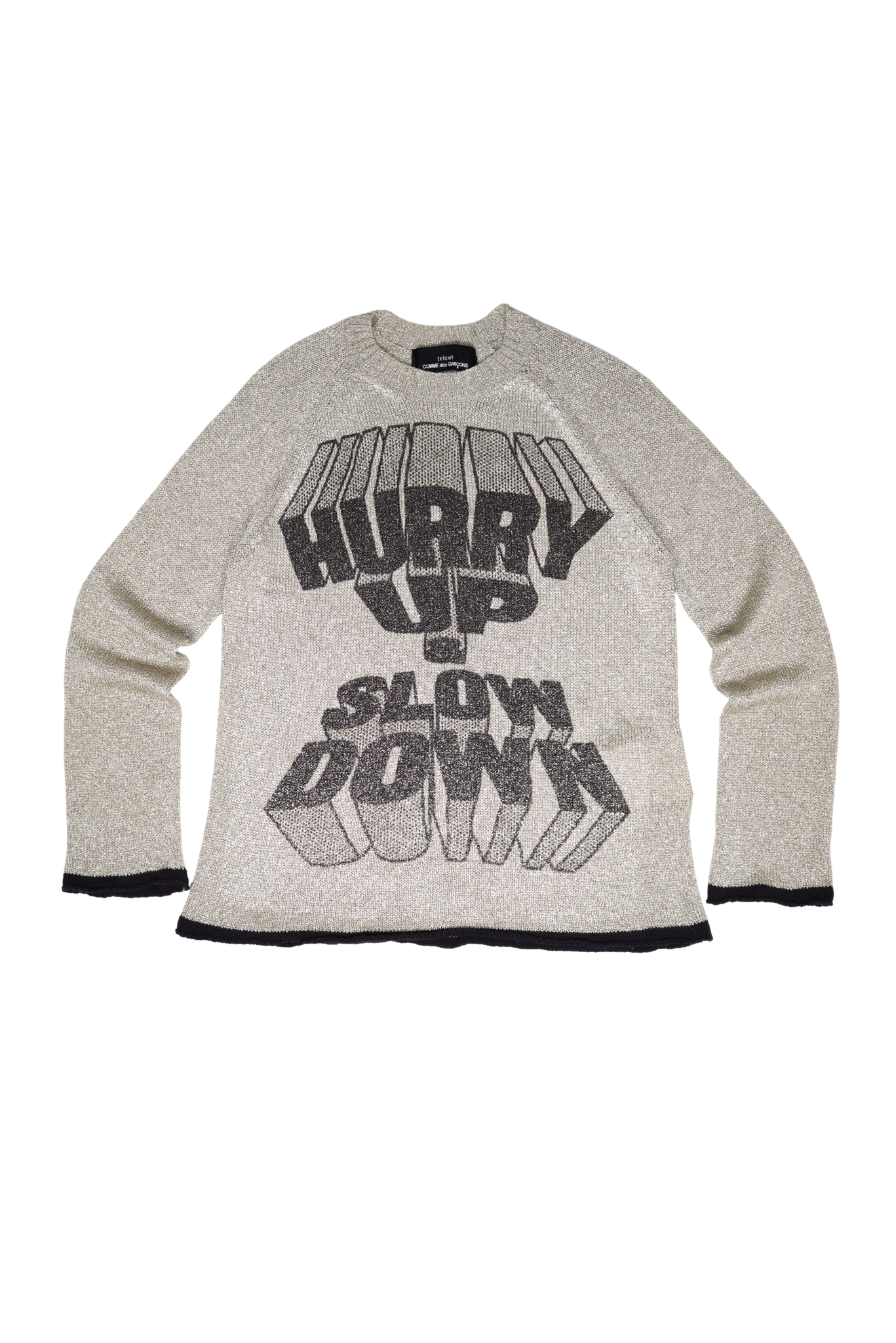 Tricot Comme Des Garcons "Hurry Up & Slow Down" Gold Sweater