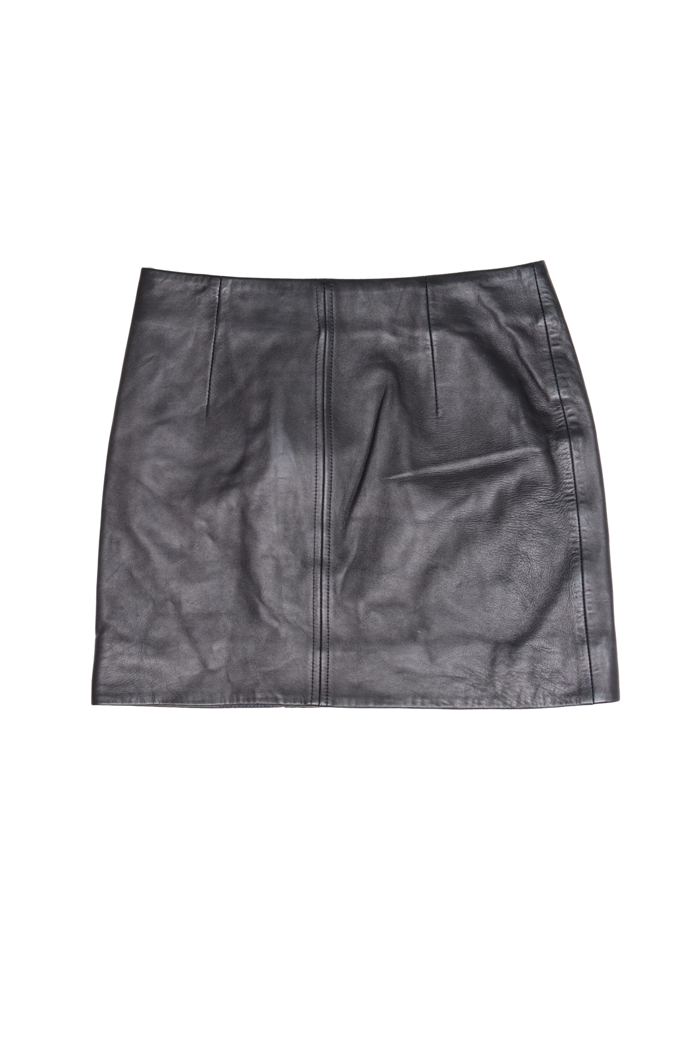 ACNE STUDIOS BIG BUTTON BLACK LEATHER MINI SKIRT