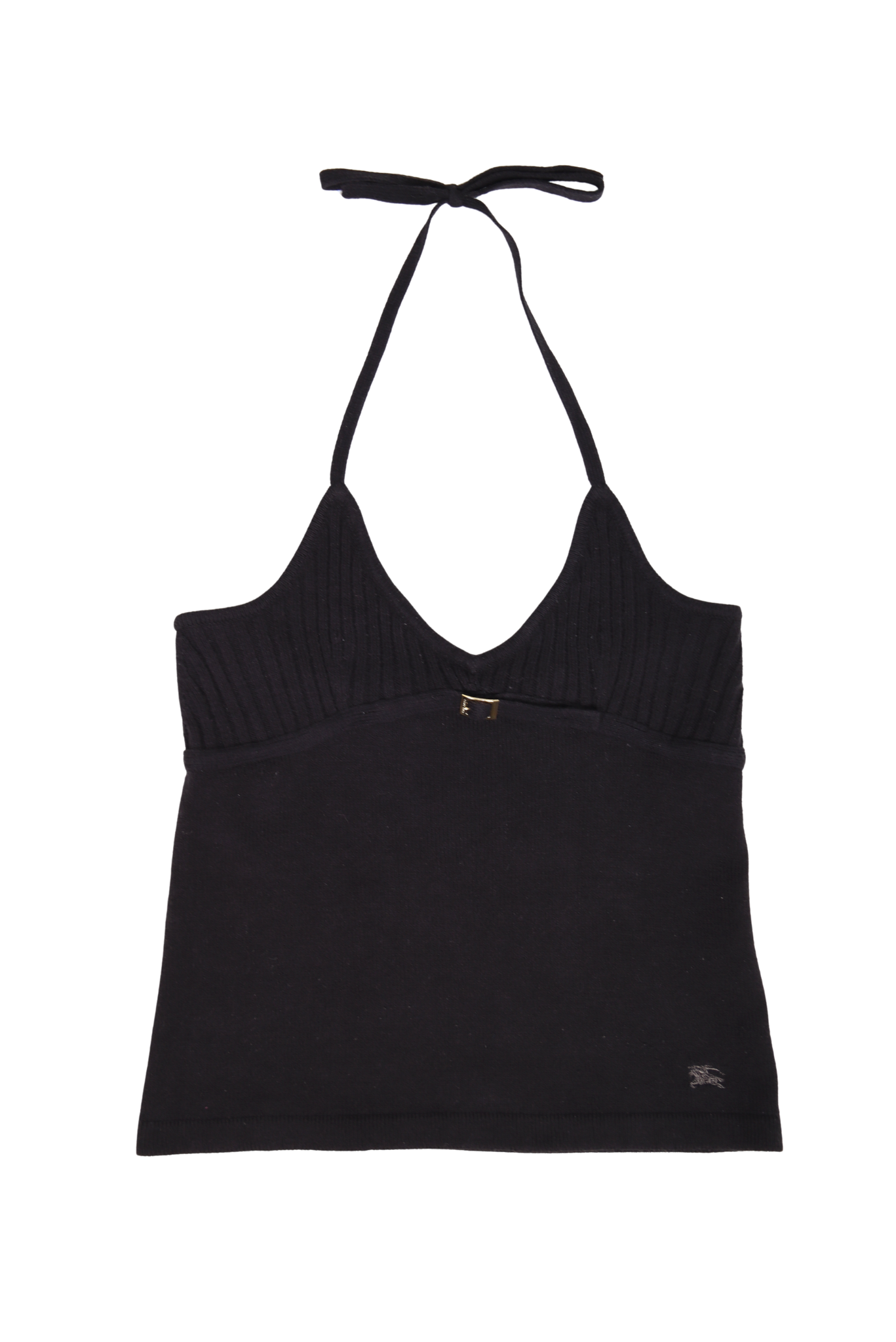 Vintage Burberry Knitted Buckle Halter Top