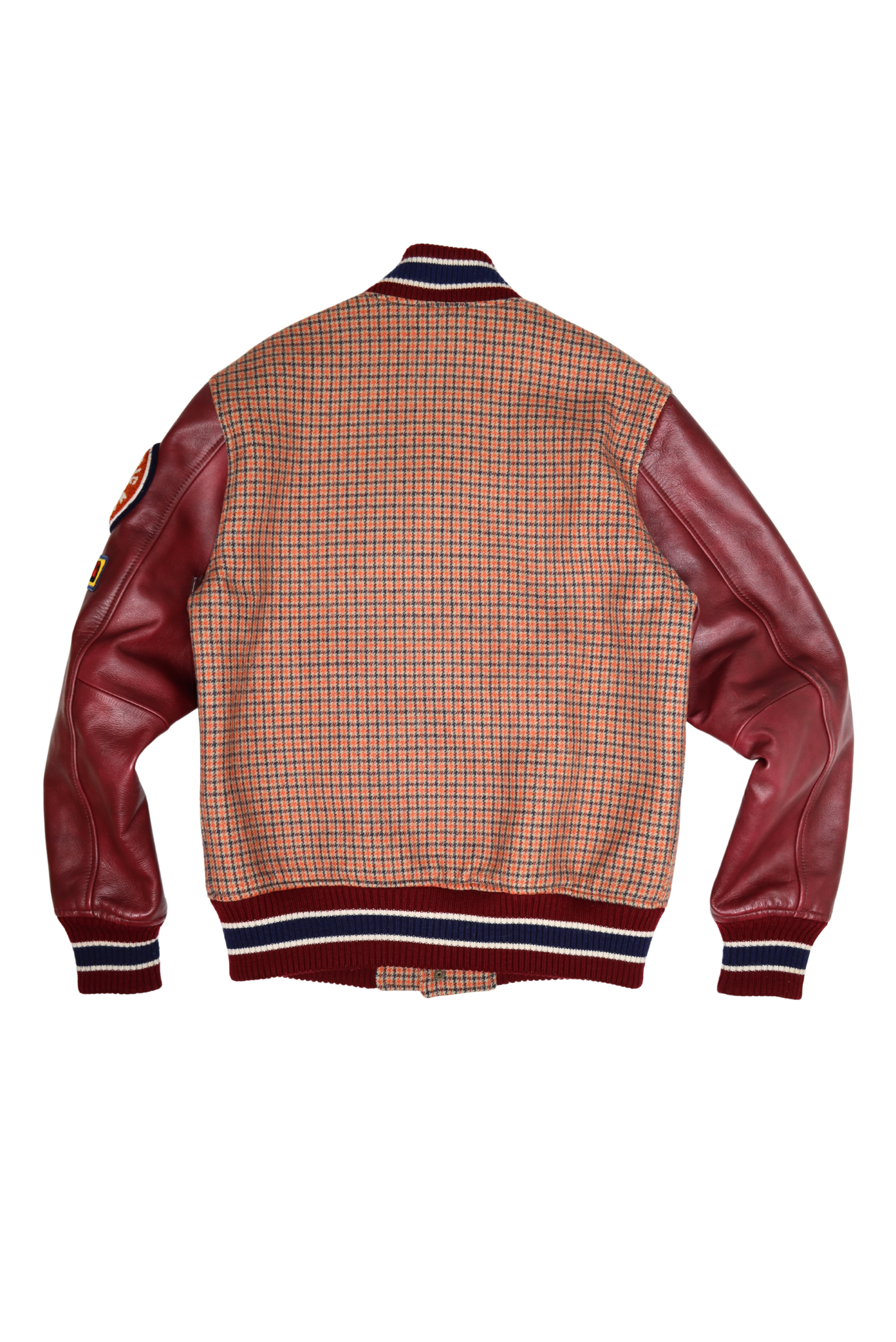 Vintage Hysteric Glamour Plaid Wool Leather Varsity Jacket