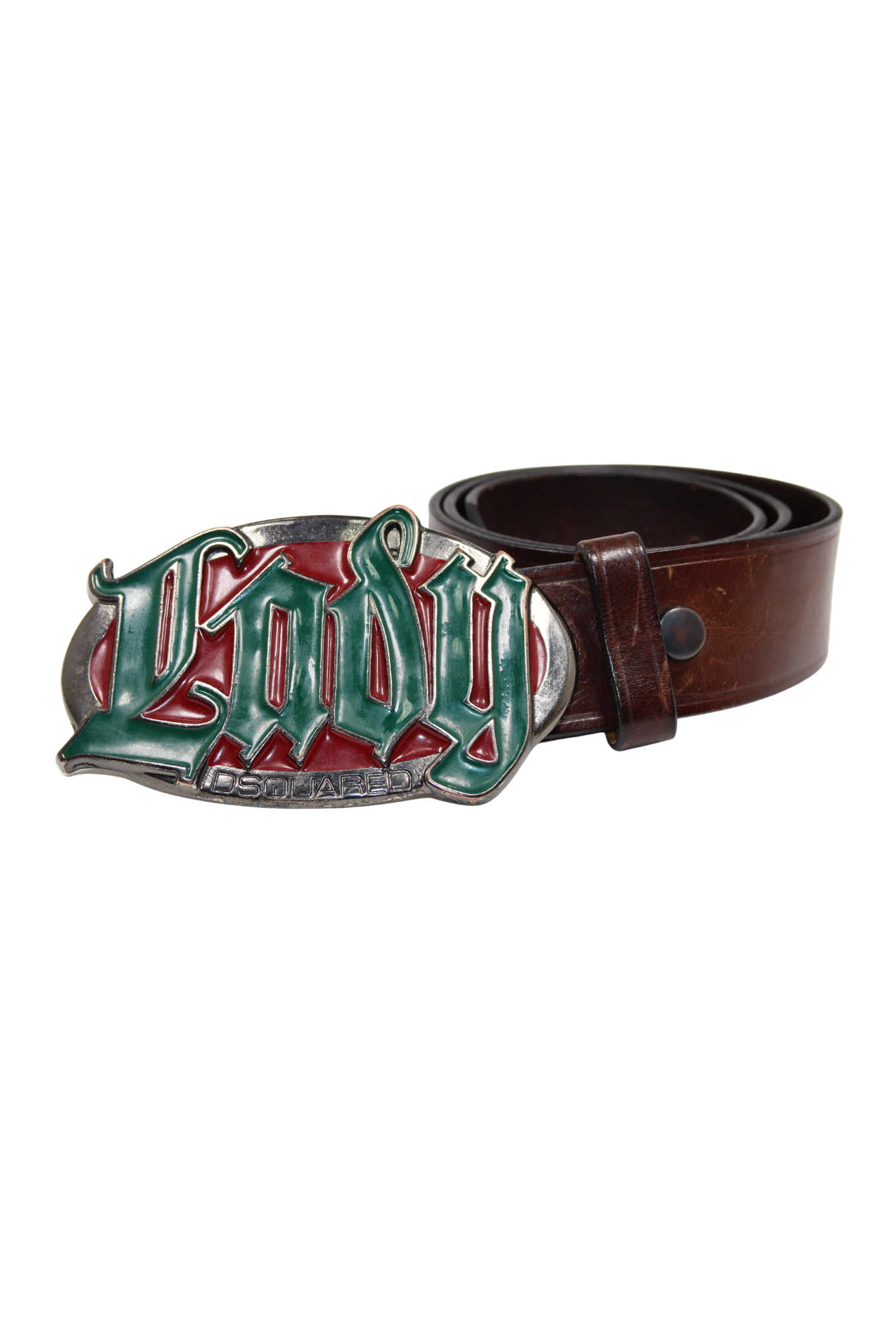 Dsquared2 Brown Leather “Lady” Gothic Buckle Belt